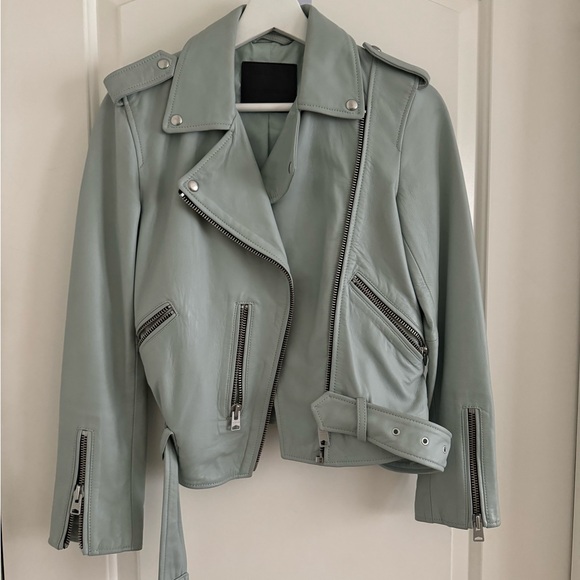 NWOT All Saints Leather Jacket - Picture 1 of 8